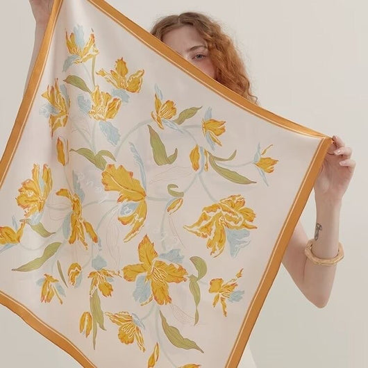 Pañuelo de Seda Protección Solar - Cuello Versátil y Sujetador de Cabello - Image 58