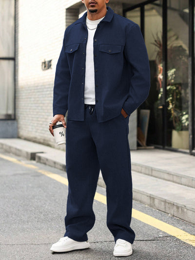 Conjunto Otoñal de Chaqueta y Pantalón Cargo para Hombre - Image 12