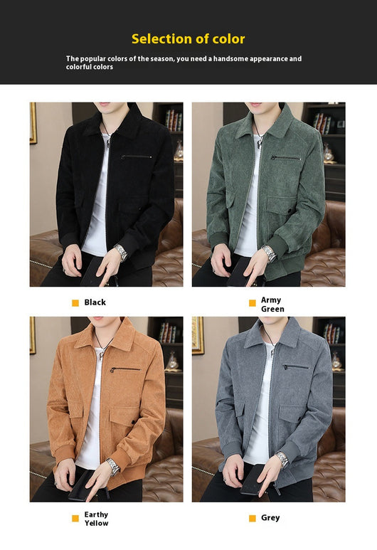 Abrigo de Pana Estilo Coreano Japonés con Solapa - Uniforme Moderno - Image 15