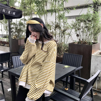 Camisa Oversized a Rayas de Manga Larga Suelta - Image 26