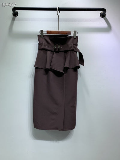 Falda Plisada Elegante de Cintura Alta con Volantes y Corte Slim - Image 7
