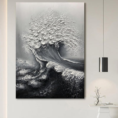 Cuadro Óleo Abstracto Olas 3D - Pintura Artesanal para Decoración de Hogar - Image 4