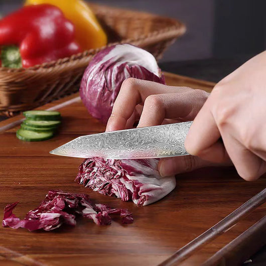 Cuchillo de Chef Damasco con Mango de Madera y Resina Shadow - Image 10