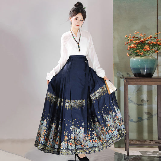 Conjunto Elegante Camisa y Falda Cuello Cruzado Multiuso