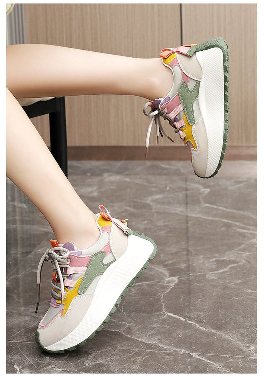 Tenis Dad Shoes Mujer Verano Otoño con Plataforma y Detalles en Contraste - Image 11