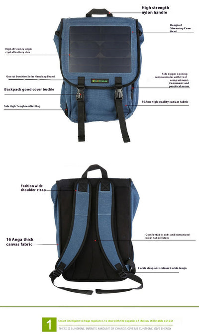 Mochila para Laptop Solar con Gran Capacidad Resistente para Aventuras - Image 12