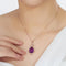 Conjunto de Collar y Anillo con Gema Púrpura en Oro Rosado