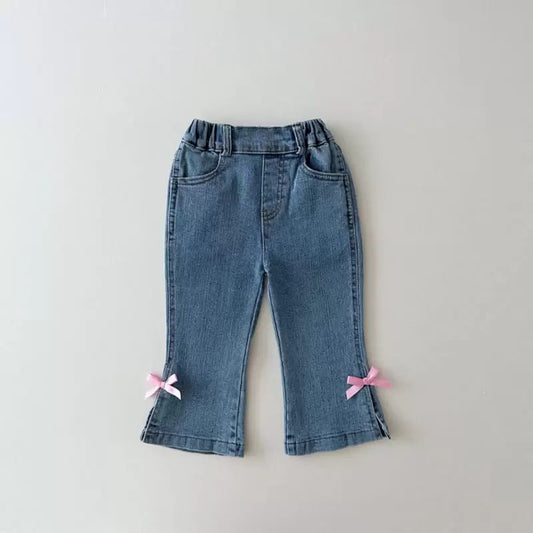 Pantalones Jeans Bota Campana Elásticos para Niña