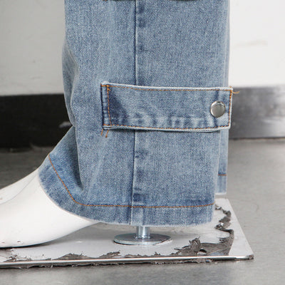 Jeans Talle Alto Cintura Elevada con Bolsillos Grandes Corte Recto - Image 6