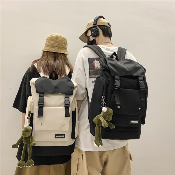 Mochila Estilo Tooling con Contraste de Colores y Gran Capacidad