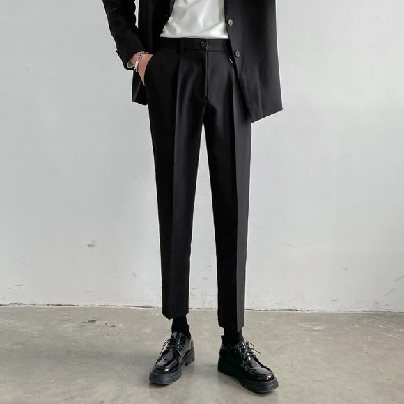 Calças Casuais Slim Fit Leves Masculinas