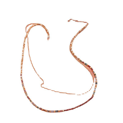 Collar Eslabonado Multicapa Chapado en Oro Real - Image 9
