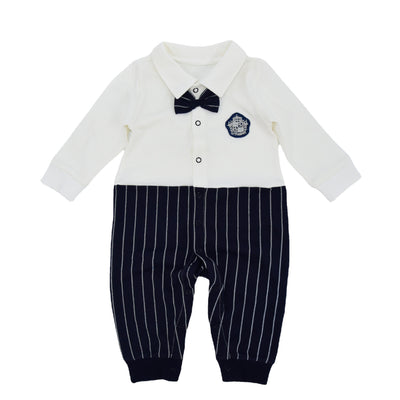 Traje de Gateo Caballero Británico para Bebé en Algodón Caqui - Image 2
