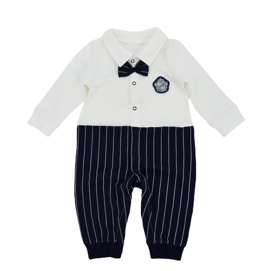 Traje de Gateo Caballero Británico para Bebé en Algodón Caqui - Image 2