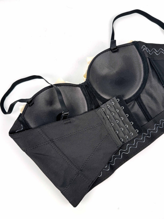 Corsé Elegante de Otoño e Invierno con Moño Negro Doble - Image 13