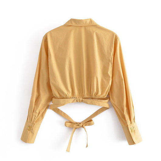 Blusa Lino Corta con Tirantes Anudados - Image 2