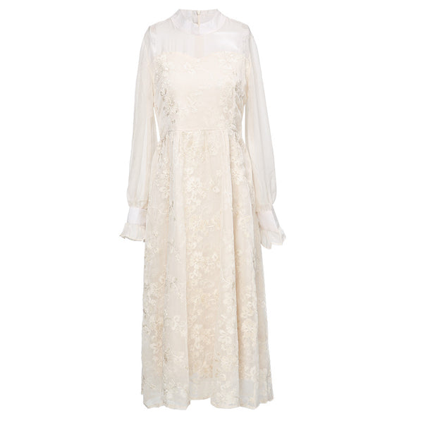 Vestido Cheongsam de Encaje con Falda Larga Estilo Hada - Image 6