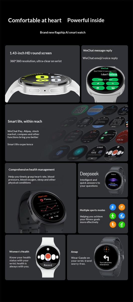 Reloj Inteligente JS Watch8 Pantalla Redonda 1.43 Pulgadas - Image 24