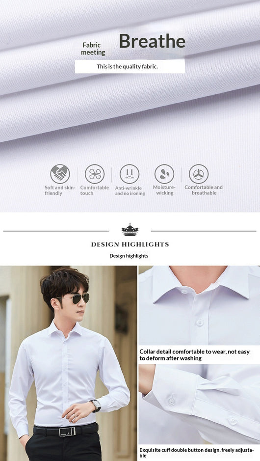 Camisa Blanca de Manga Larga Estilo Coreano para Hombre - Image 17