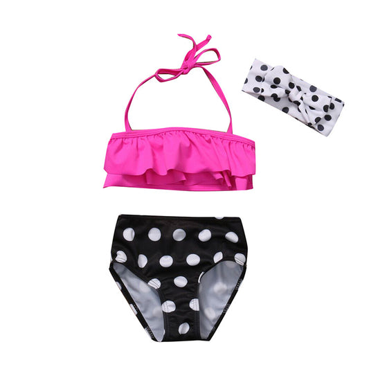 Traje de Baño Infantil Dividido de Tres Piezas