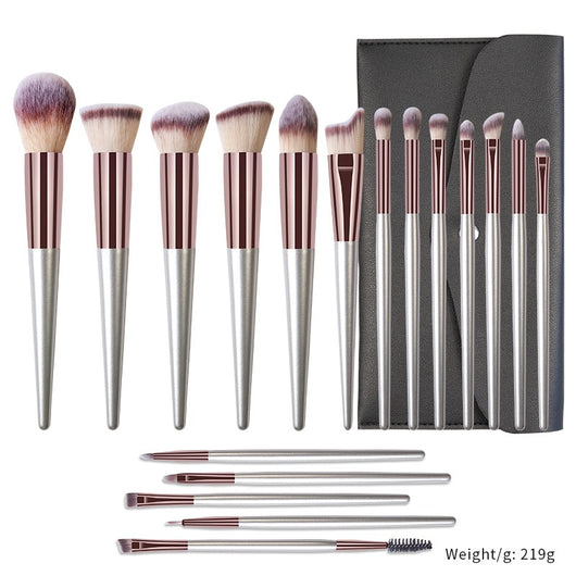 Set de 18 Brochas de Maquillaje Profesional con Mango de Madera Maciza - Image 8