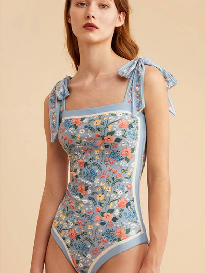 Traje de Baño Vintage Francés Estampado Doble Cara Ajustado - Image 9