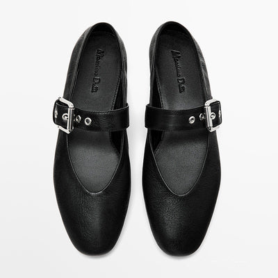 Zapatos Casuales de Cuero para Mujer con Hebilla Decorativa - Image 12