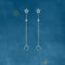 Aretes Largos de Plata 925 con Borla y Estrella de Circonia para Mujer