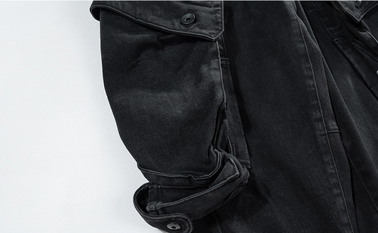 Pantalones Harem Cargo Desgastados con Múltiples Bolsillos para Hombre - Image 9