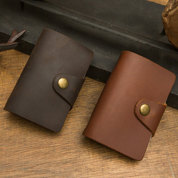 Cartera Portacédulas de Cuero Genuino para Hombre