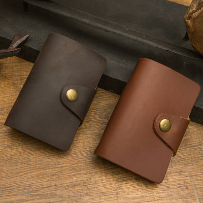 Cartera Portacédulas de Cuero Genuino para Hombre