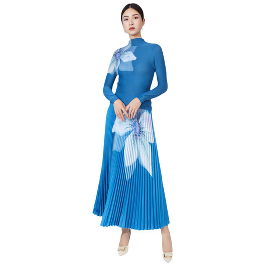 Conjunto de Falda Plisada Otoño - Traje Elegante de Dos Piezas para Mujer - Image 2