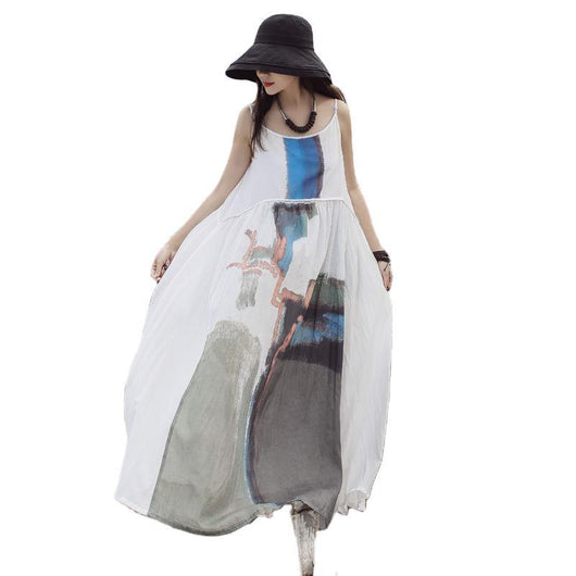 Vestido Vintage con Tirantes Ajustables y Estampado Retro - Image 9
