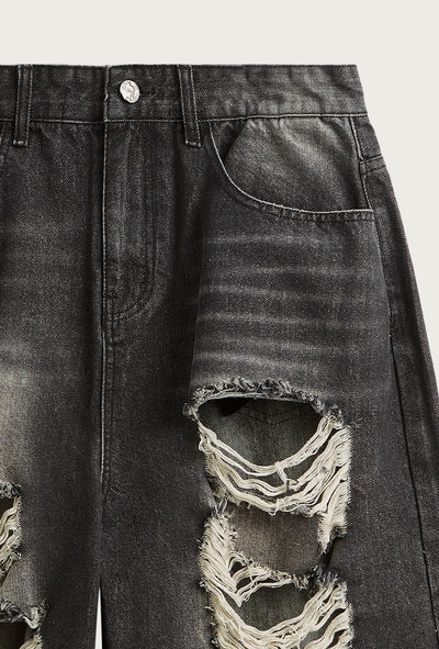 Shorts de Mezclilla Rotos Estilo Hip Hop Urbano - Image 19