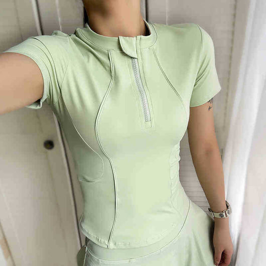 Playera Deportiva Mujer Nude Feel con Cierre - Ropa de Entrenamiento y Outdoor