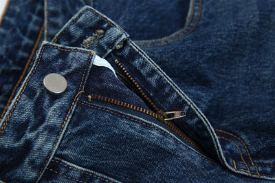 Jeans Vintage Deconstruido con Parches Pesados Lavado Retro - Image 47
