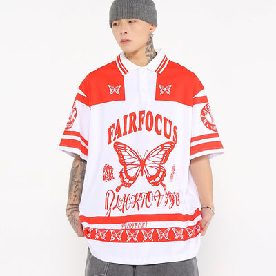 Camiseta Manga Corta Estampado Mariposas para Hombre