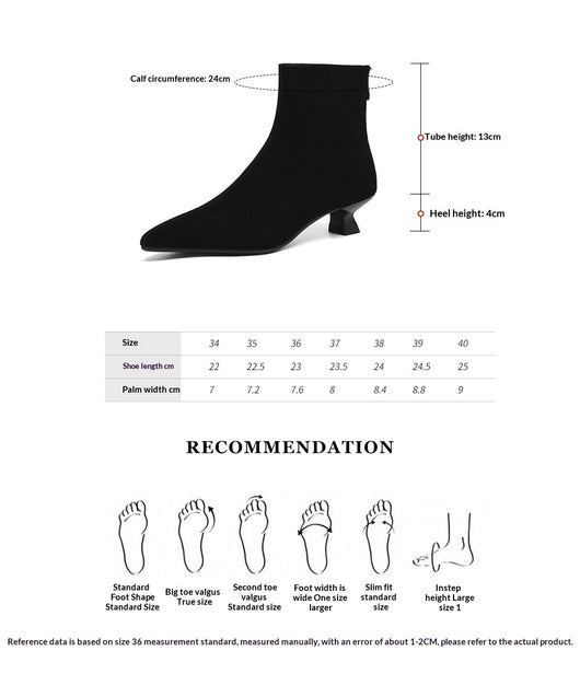 Botas Tobilleras de Gamuza Ante con Punta Fina para Mujer - Image 10