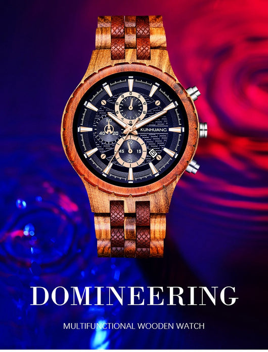 Reloj Deportivo de Madera Multifuncional con Movimiento de Cuarzo - Image 12