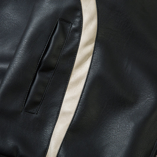 Chaqueta de Cuero Suelta con Letras Bordadas Estilo Europeo Americano - Image 3