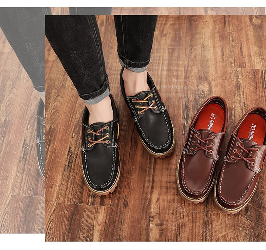Zapatos Casuales Británicos de Cuero Genuino para Hombre - Diseño Clásico Bajo - Image 12