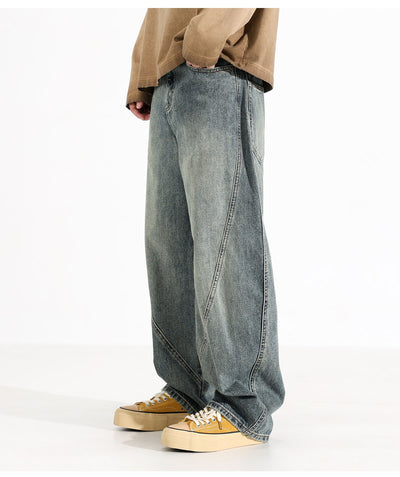 Jeans Sueltos Retro Desgastados de Pierna Ancha para Hombre - Image 12