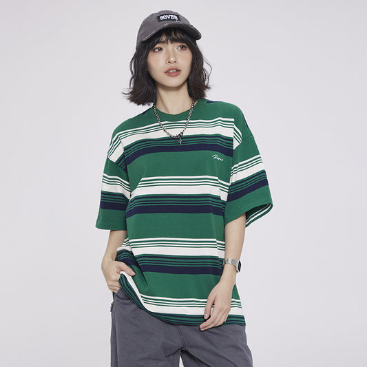 Playera de Rayas en Contraste para Hombre y Mujer - Image 2