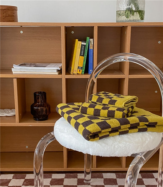 Toallas de Algodón Peinado Tejidas con Diseño Cuadrícula Padre e Hijo - Image 47