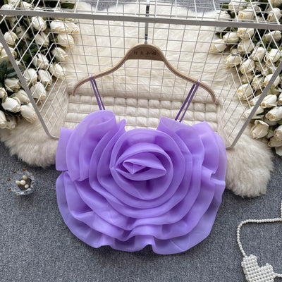 Blusa Vacacional para Mujer con Flores Tridimensionales en Organza - Image 19