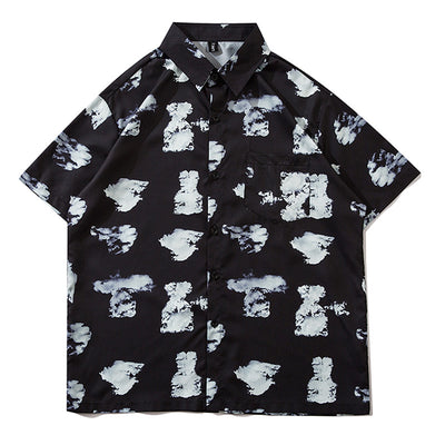 Playera Suelta Estampado Nubes Blancas Tendencia Nacional - Image 8