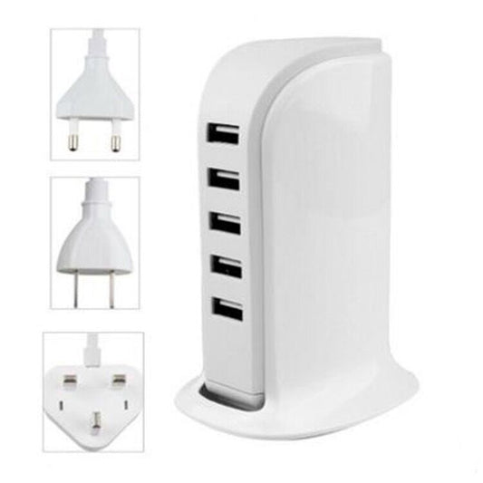 Cargador Múltiple de 5 Puertos para Tablet y Celular