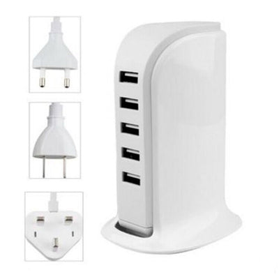 Cargador Múltiple de 5 Puertos para Tablet y Celular