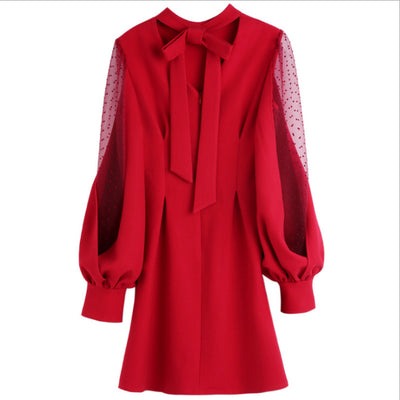 Vestido con Mangas Plisadas Combinadas - Image 6