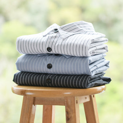 Camisa Manga Larga a Rayas para Hombre - Forro Térmico Primavera Otoño - Image 3